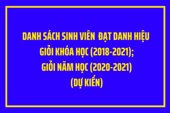 Danh sách sinh viên Khóa 20 đạt danh hiệu giỏi khóa học (2018-2021), Khóa 21 đạt danh hiệu giỏi khóa học (2019-2022) và Khóa 22 đạt danh hiệu giỏi năm học (2020-2021)